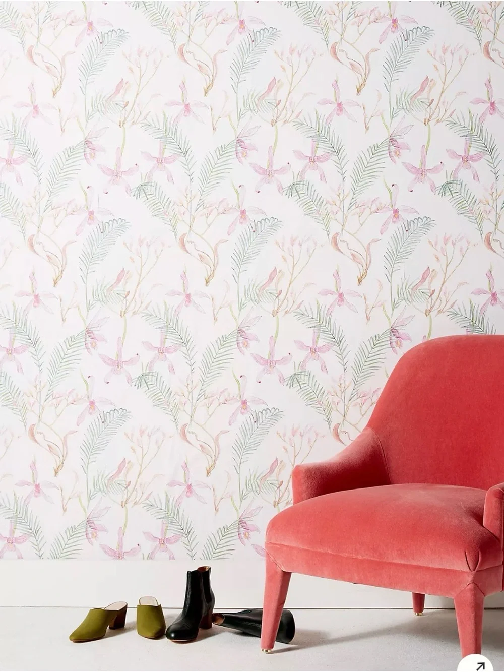 NEW Anthropologie January Iris Wallpaper Pink Rose Floral Roll Lot of 2 Sealed